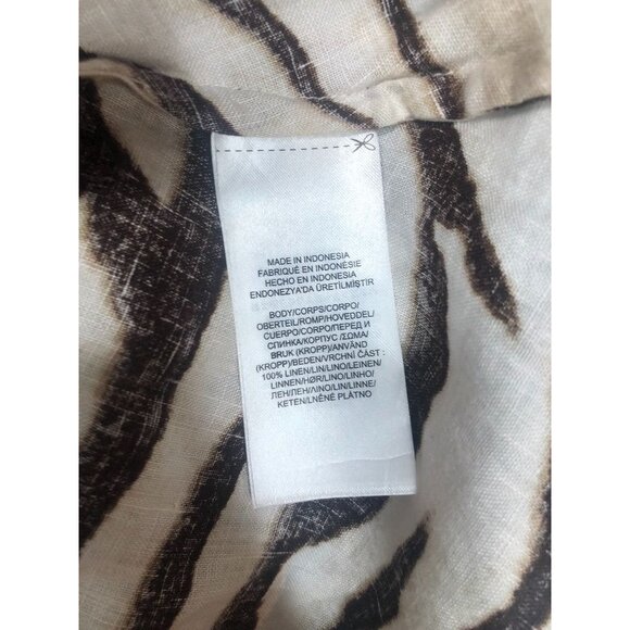 Lauren Ralph Lauren Animal Print Dress Fit & Flare Linen Shirtdress Women's 18W - Picture 10 of 11